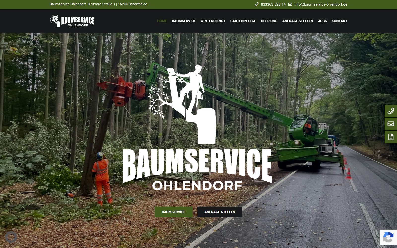 Screenshot der Website baumservice-ohlendorf.de