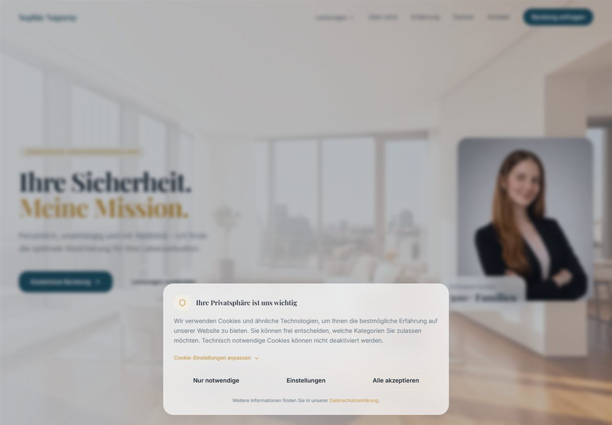 Screenshot der Website von Deine Maklerin