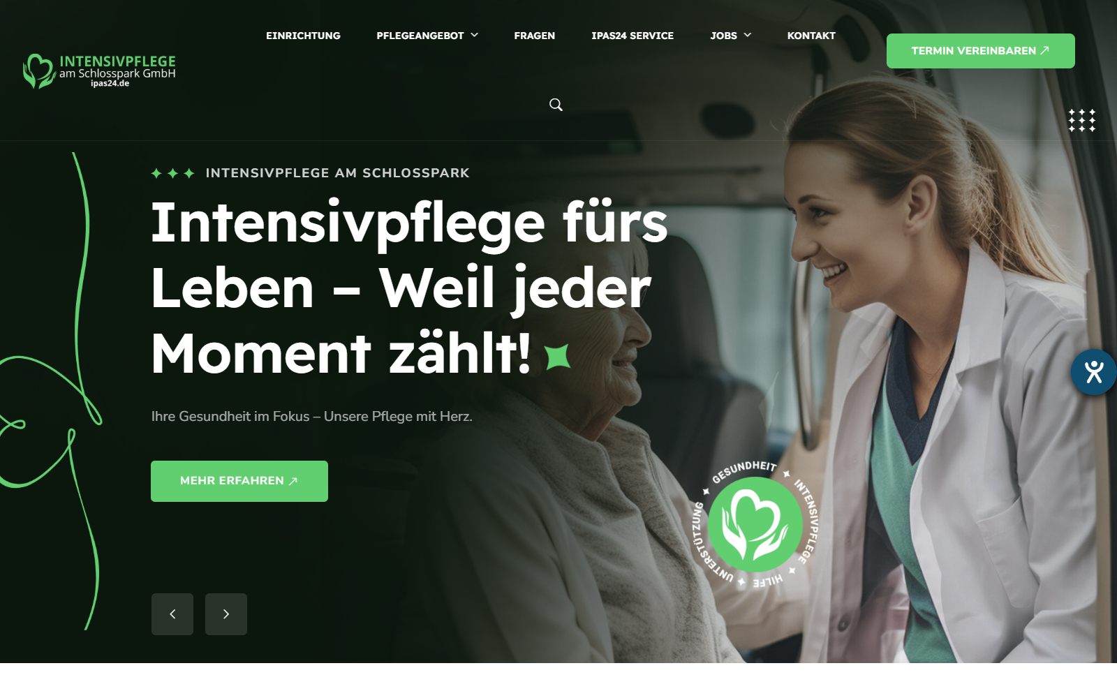 Screenshot der Website ipas24.de