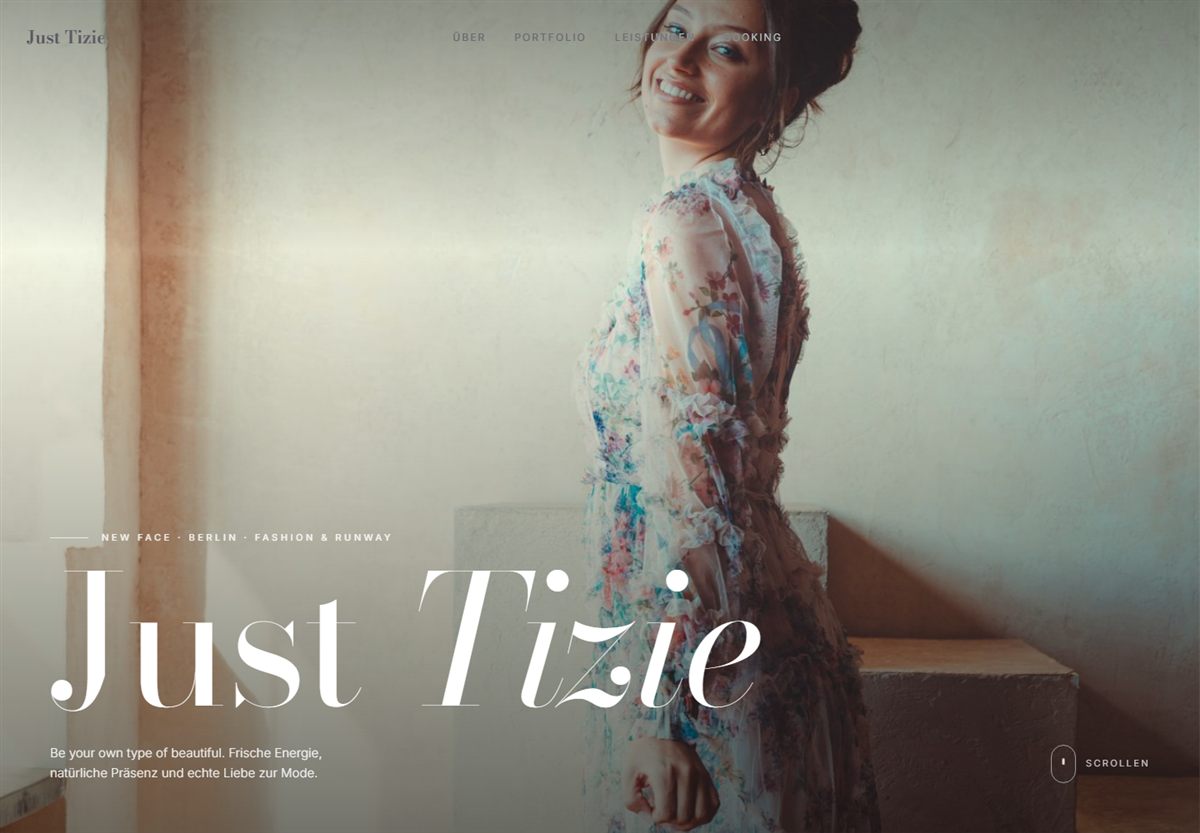 Screenshot der Website von Just Tizie