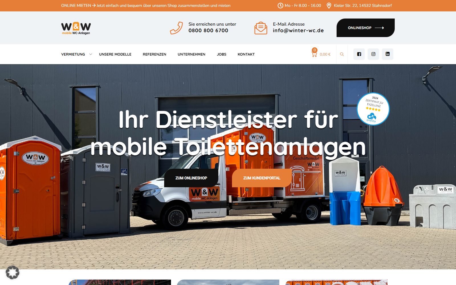Screenshot der Website winter-wc.de